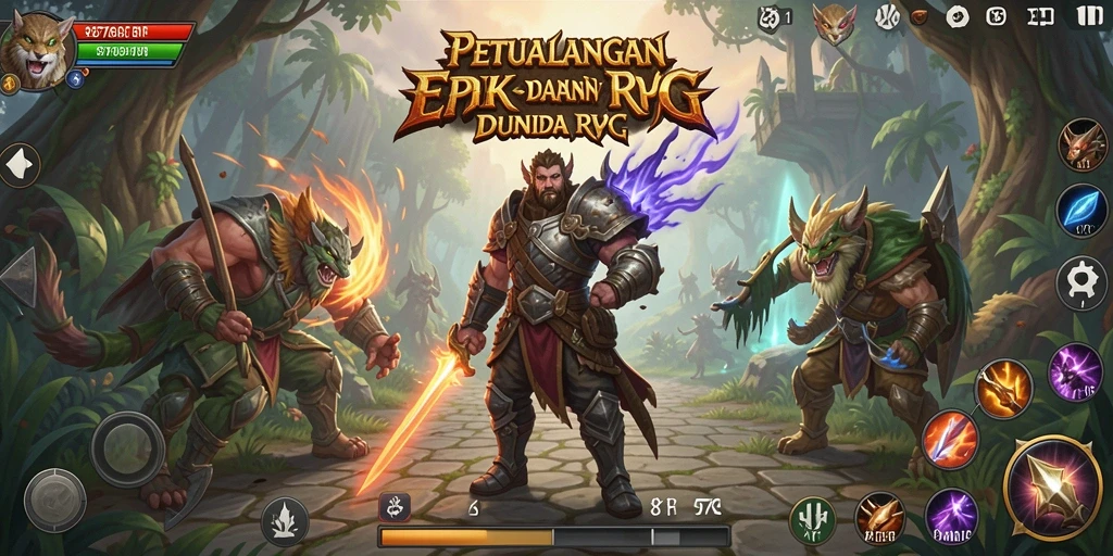 Screenshot gameplay 8768 menampilkan pertarungan seru dan lingkungan yang indah.