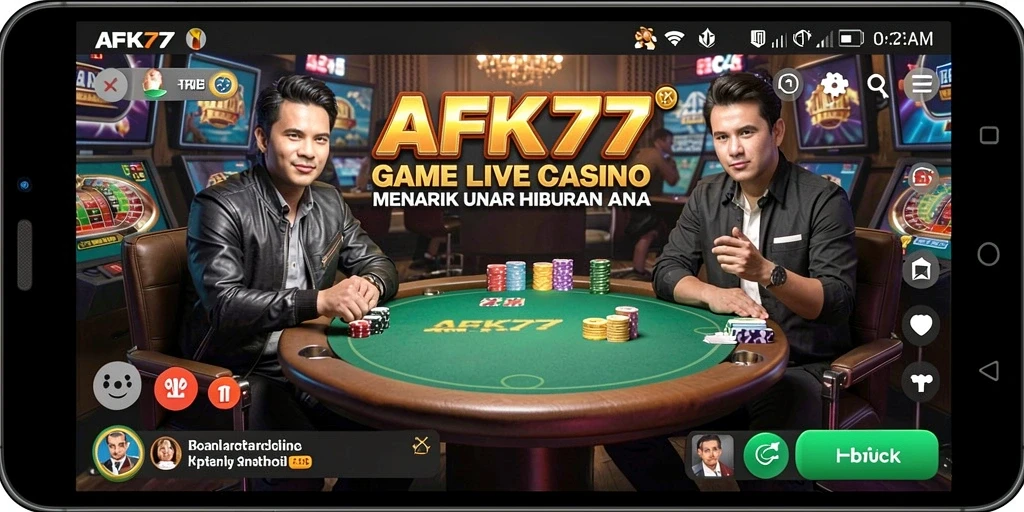 Tampilan gameplay menarik dari AFK77 dengan dealer langsung.