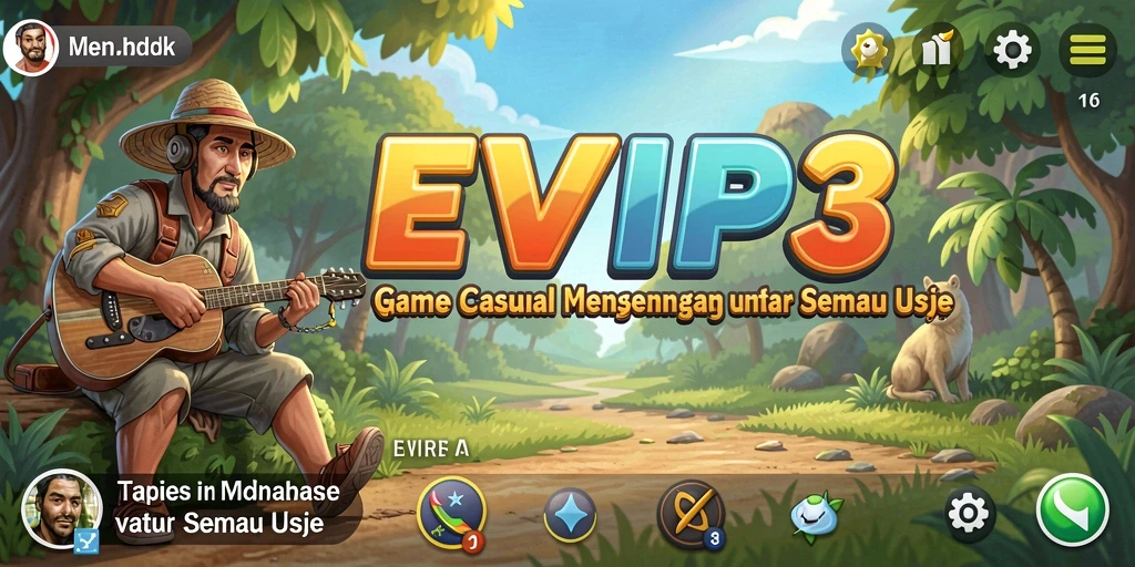 Tampilan gameplay EVIP3 yang ceria dan menarik.