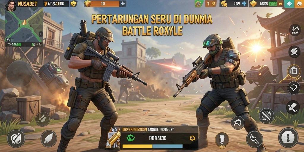 Gameplay seru NUSABET di arena Battle Royale.