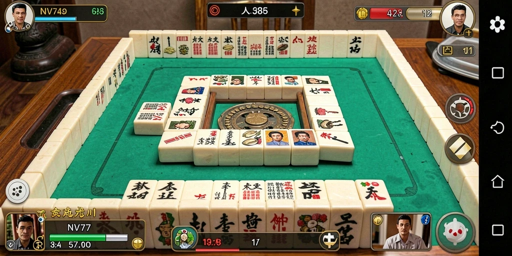Tampilan gameplay NV77 yang menakjubkan saat bermain Mahjong.