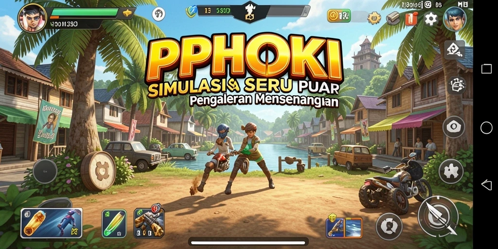 Tampilan gameplay PPHOKI dengan interaksi karakter yang menarik.
