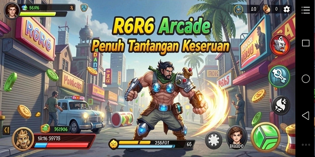 Tangkapan layar R6R6 menampilkan aksi seru dalam gameplay Arcade.