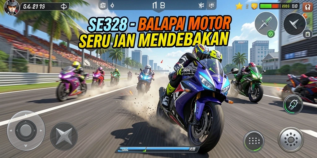 Gameplay seru SE328 saat balapan motor dengan teman-teman.