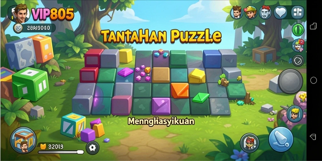 Screenshot tampilan gameplay dari <strong>VIP805</strong> dengan level puzzle yang menarik.